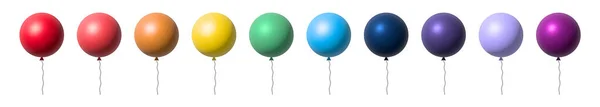 Ballon Set Isoliert Auf Weißem Hintergrund Vector Realistische Bunte Festliche — Stockvektor