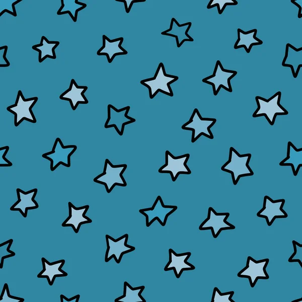 Patrón Niños Sin Costura Vectorial Con Estrellas Dibujadas Mano Estrellas — Archivo Imágenes Vectoriales