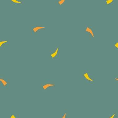 Kusursuz, basit geometrik ayçiçeği deseni. Yeşil, sarı, turuncu renkler. Parlak çocuklar tekstil deseni.