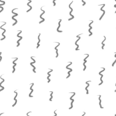 Tekstil ürünleri, ambalajlar, arka planlar için soyut siyah beyaz desenler çizilmiş. Doodle tarzı. Beyaz solucanlar gibi siyah kıvrımlar