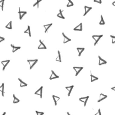 Tekstil ürünleri, ambalajlar, arka planlar için soyut siyah beyaz desenler çizilmiş. Doodle tarzı. Beyaz üzerinde Siyah Üçgenler