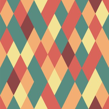 Simple seamless patterns with colorful geometric rombs. Rhombus rows, ornament for wallpaper, wrapping paper, textile, fabric, package. Vector Illustration.