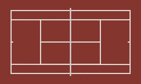 Top View Dark Red Tennis Court Sport Background Vector Illustration — Vector de stock