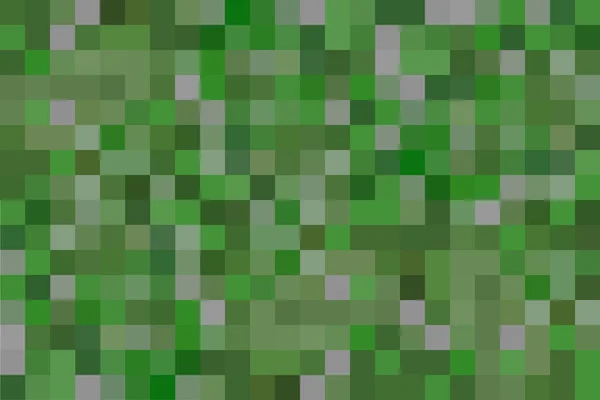 Abstract green color square pixel mosaic background illustration. Grass and ground wallpaper. Border, Frame. The concept of modern pixel games. Web design. Vector illustration