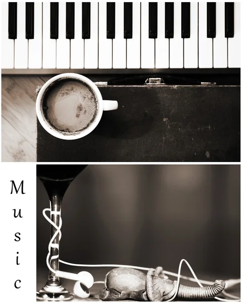 Koffie en muziek — Stockfoto