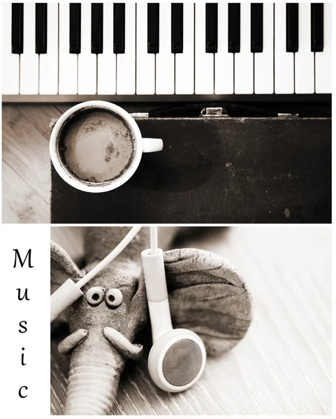 Kaffe och musik — Stockfoto