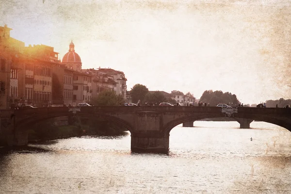 Florence, image dans l'ancien style de couleur — Photo