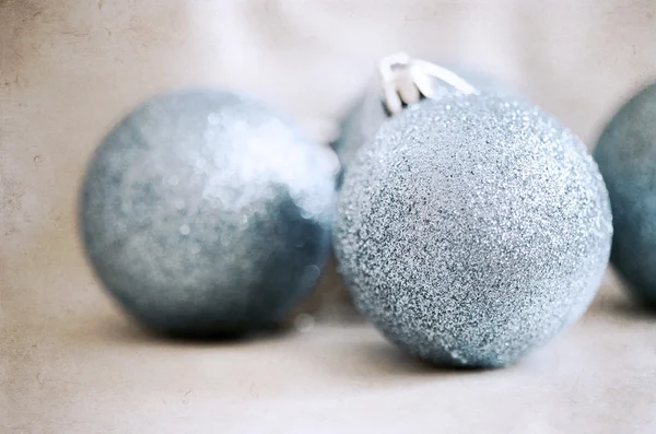Obra de arte en estilo vintage, bolas de Navidad azul — Foto de Stock