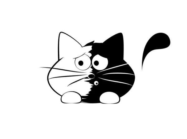 Vector illustration, funny cat, tired — Stock Vector