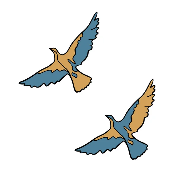 Flying Stylized Bird Vector Illustration Flying Dove —  Vetores de Stock