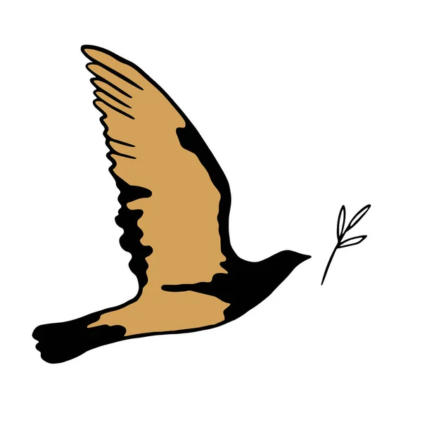 Peace Concept Vector Illustration Flying Dove Olive Branch Dove Peace — Wektor stockowy