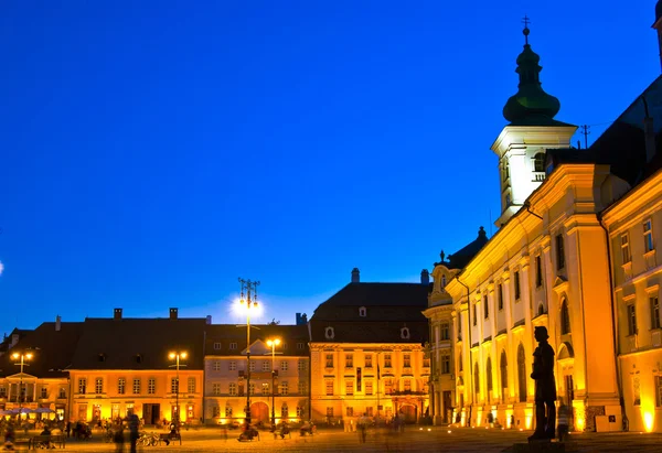 Sibiu - éjszakai — Stock Fotó