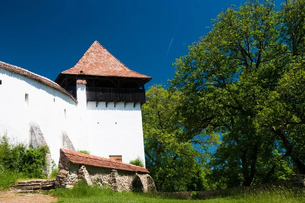 Viscri, укріплений церква в Румунії — стокове фото