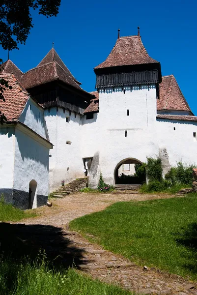 Viscri, укріплений церква в Румунії — стокове фото