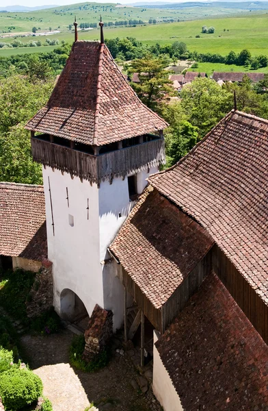 Viscri, chiesa fortificata in Romania — Foto Stock