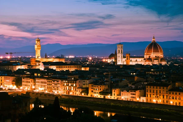 Florence Panorama při západu slunce — Stock fotografie