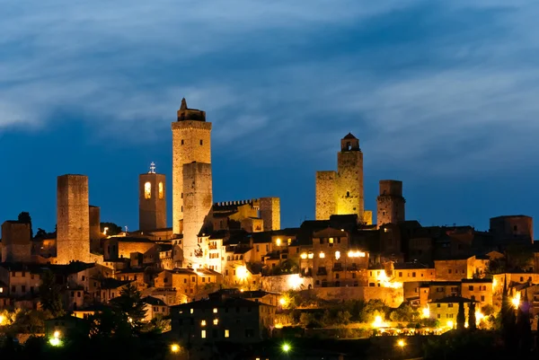 San Gimignano al crepuscolo — Foto Stock