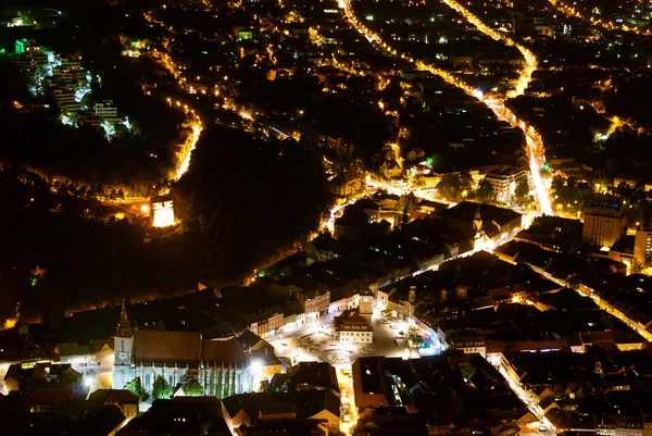 Wgląd nocy Brasov — Zdjęcie stockowe