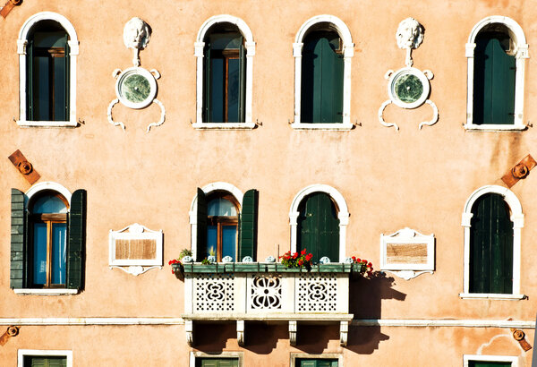 Beautiful facade of a building on Grand canal, Venice