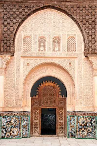 摩洛哥马拉喀什入口门装饰 — 图库照片