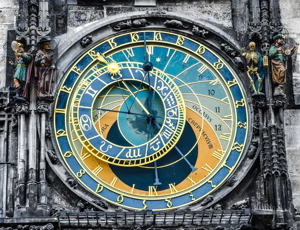 Csillagászati óra - Praha mérföldkő Stock Fotó