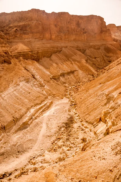 在以色列境内马萨达附近的 judaean 沙漠峡谷. — 图库照片