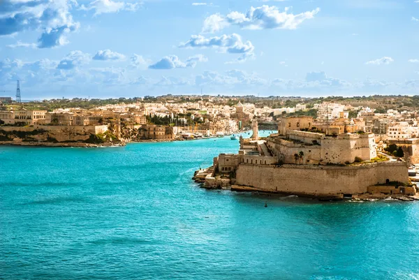Grand Harbor, Valetta, capital de Malta Imagens Royalty-Free