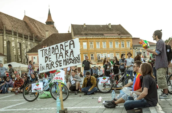 Protestos pela Rosia Montana — Fotografia de Stock
