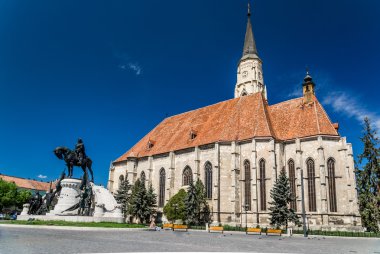 Saint Michael's gothic church and King Mathias clipart