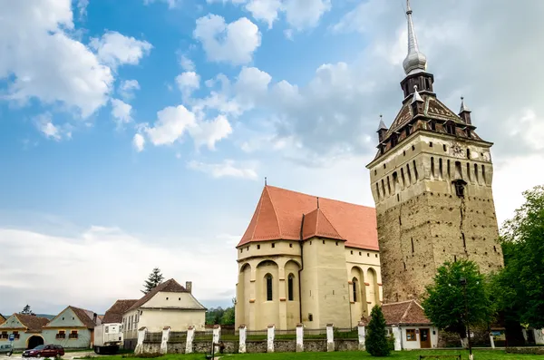 The evangelical church of Saschiz village, Romania — Stock Photo, Image