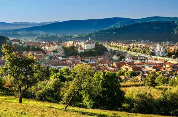 Sighisoara overzicht Stockafbeelding