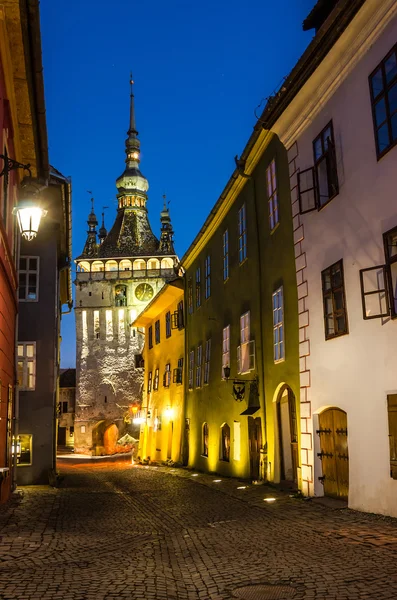 Torre dell'orologio, Punto di riferimento della Transilvania, Sighisoara — Foto Stock