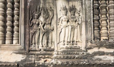 kısma angkor watt duvarlarında