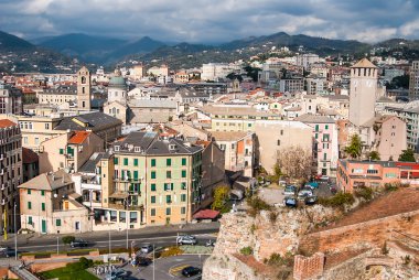 Savona, İtalya, eski kuleler landmark seyahat