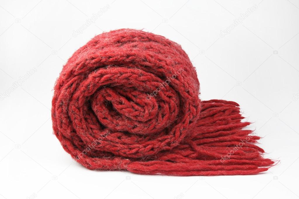 Red scarf isolated on white