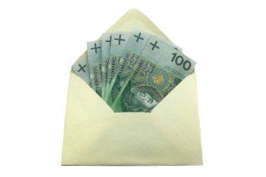 Polonya Zlotisi banknotların bir zarf içinde