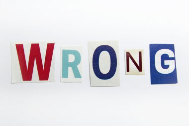 yanlış beyaz gazeteden kesilmiş