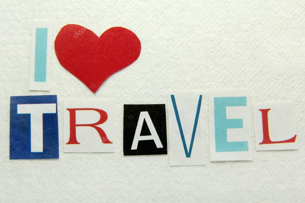 I love travel sign on handmade paper — Stock Photo © chrupka 22531509
