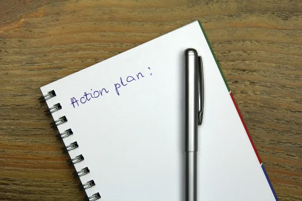 Psaní akční plán — Stock fotografie