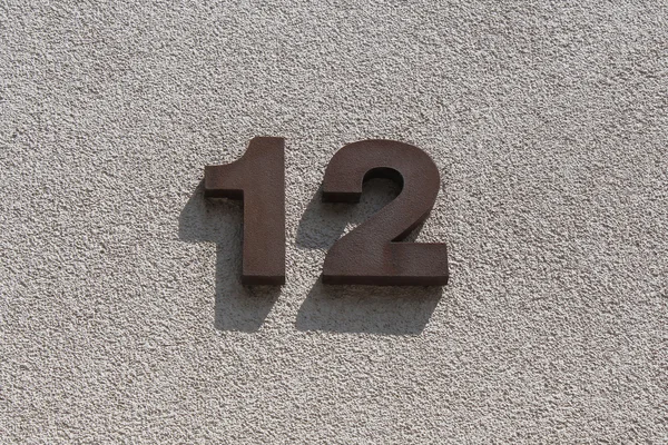 Number twelve, house address plate number — Stock Photo, Image