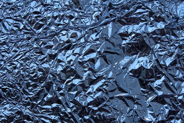 Carta stagnola di alluminio blu o sfondo — Foto Stock