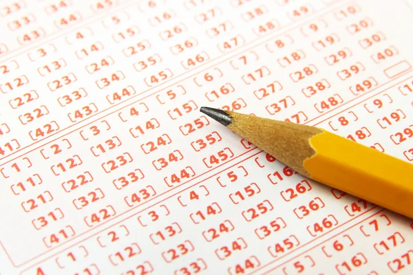 Lottery ticket and pencil — Stock Photo, Image