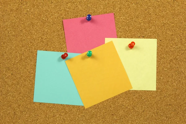 mantar pano itme iğneleri ile renkli boş not kartı