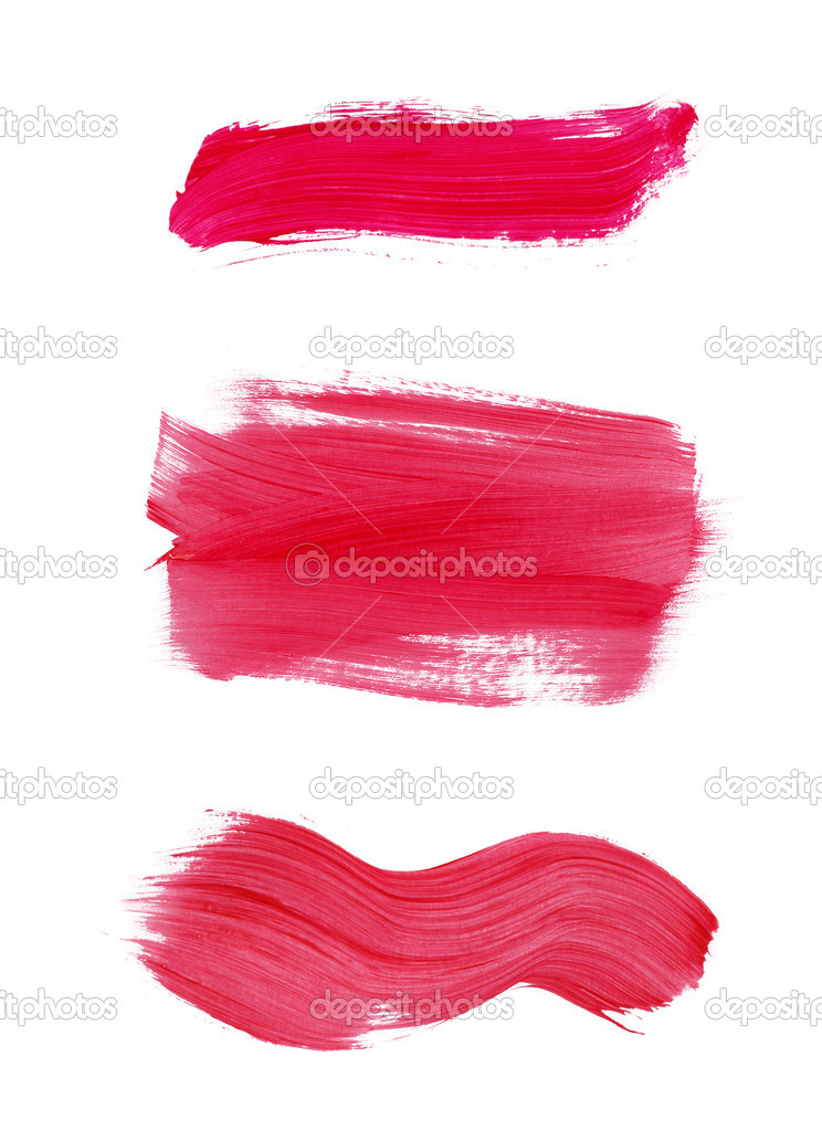 Set of red brush strokes