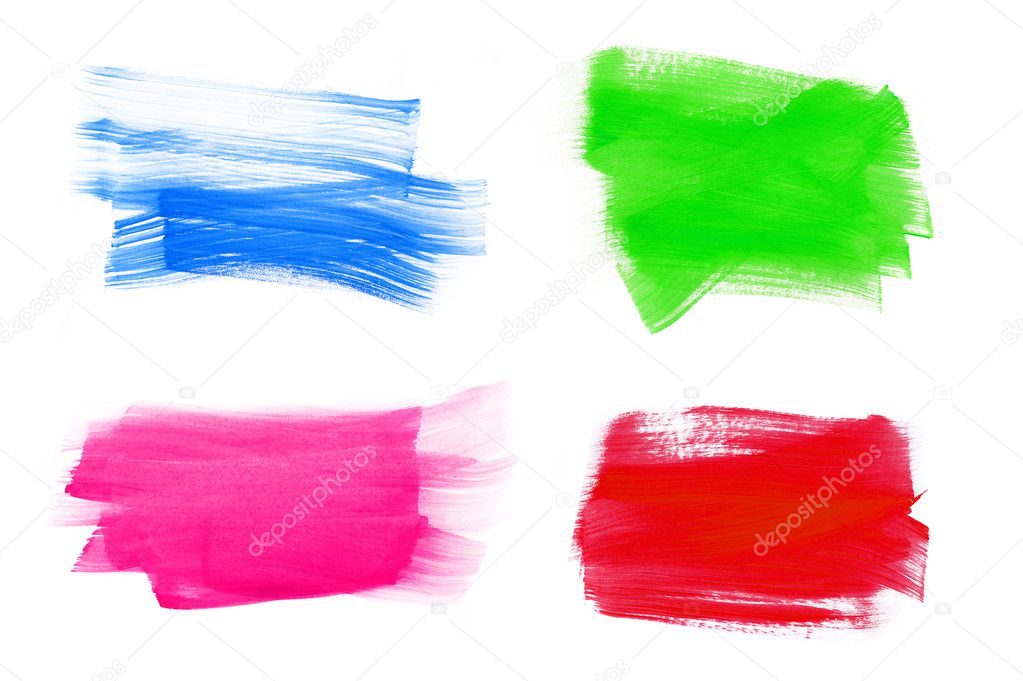 Set of colorful brush strokes
