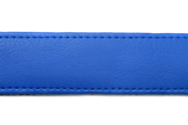 Blue leather belt on white background — Stock Photo, Image