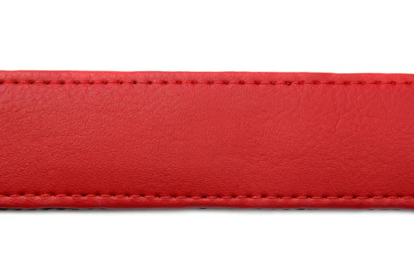 Red leather belt on white background — Stock Photo, Image