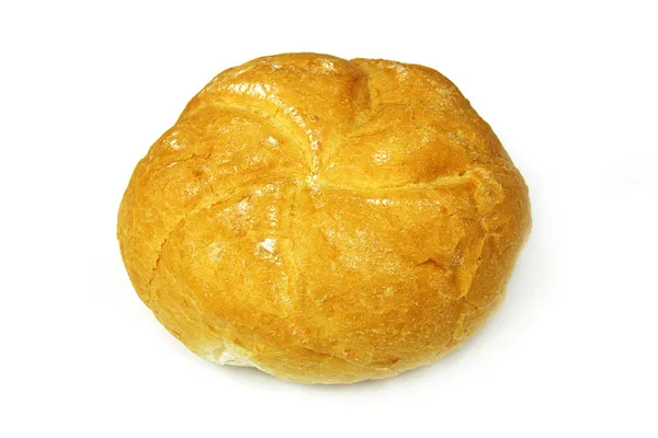 Ein Brötchen Brot isoliert auf weißem Hintergrund — Stockfoto