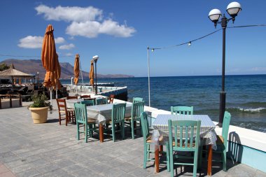 Restaurant Girit, Yunanistan Deniz kıyısında