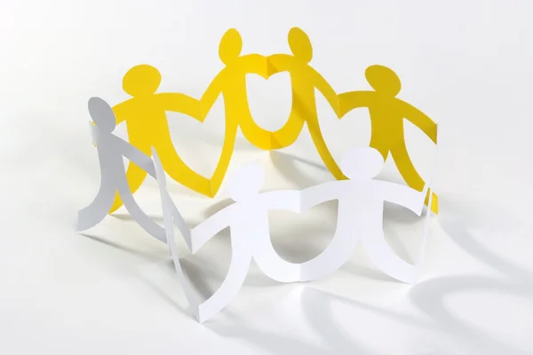 Circle of paper people — Stock Photo, Image